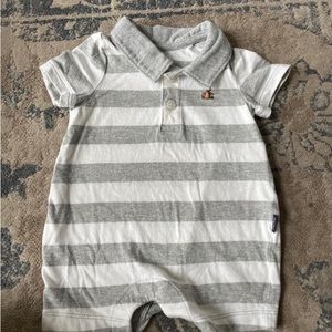 Baby Gap Grey and White Stripes Baby bodysuit